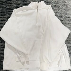 Aerie White Quarter-Zip Sweater